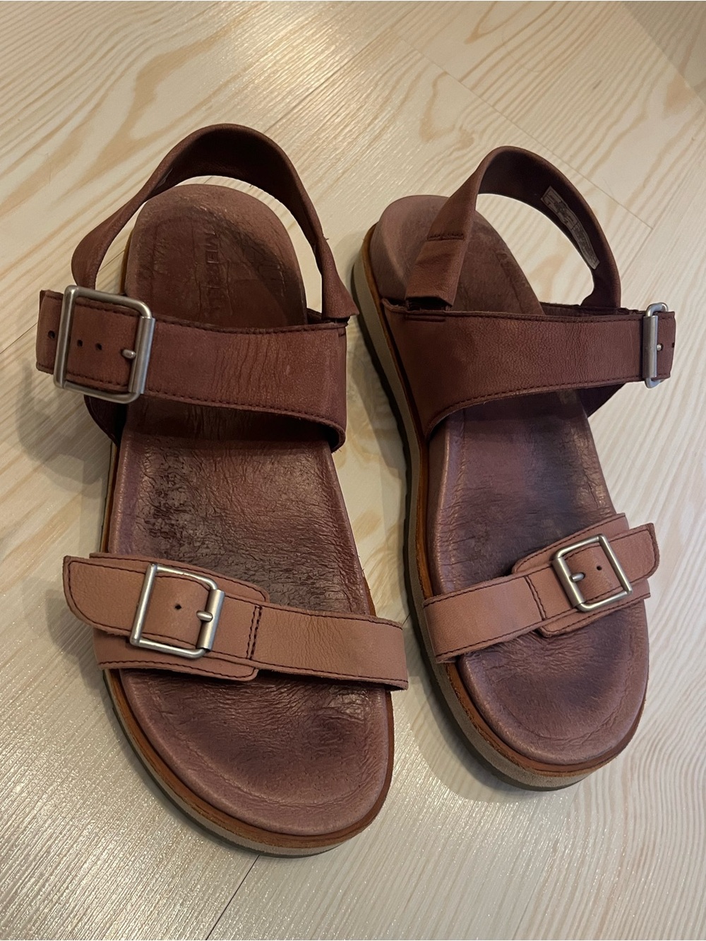 Purple Merrell leather sandals